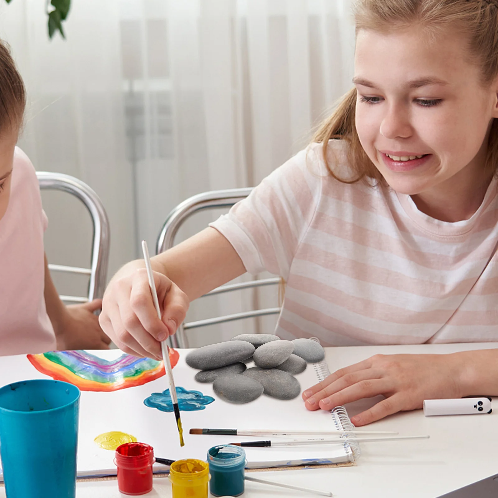 10 stücke Bunte Diy Graffiti Steine Glatte Diy Handwerk Felsen Für Kinder Zeichnung Kunst Kreative Dekor Mehrzweck Steine