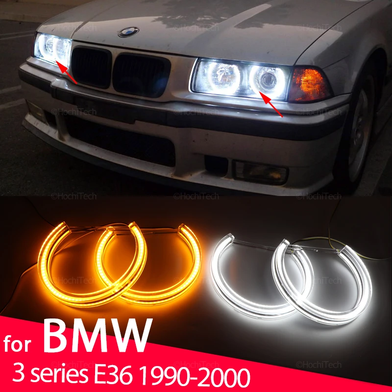 

Для BMW 3 серии E36 90-00 316i 318i 318is 320i 323i 325i 328i 325td Белый Желтый Ореол Кольца Свет Подкова Форма Ангельский Глаз