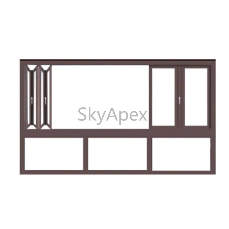 

Aluminium Tempered Glass Bifolding Windows Panorama View Horizontal Folding For Commercial Residential Use Stable Durable