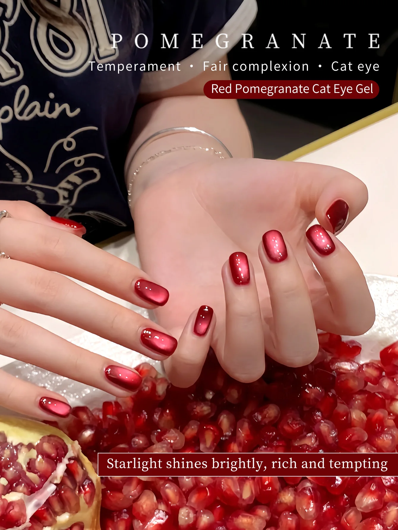 10 مللي المحيط الأحمر القط العين هلام طلاء الأظافر 2025 مبيعا اللون الأحمر فلاش الزجاج الخرز القط المغناطيسي هلام الأظافر الحمراء