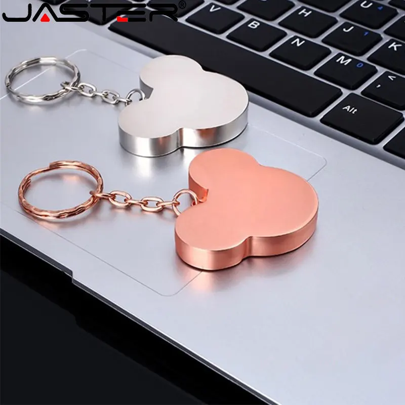 USB Flash Drives Cute Mickey Shape Memory Stick 64GB Complimentary Keychain Free Custom Logo Anti Drop Waterproof Pen Drive Gift