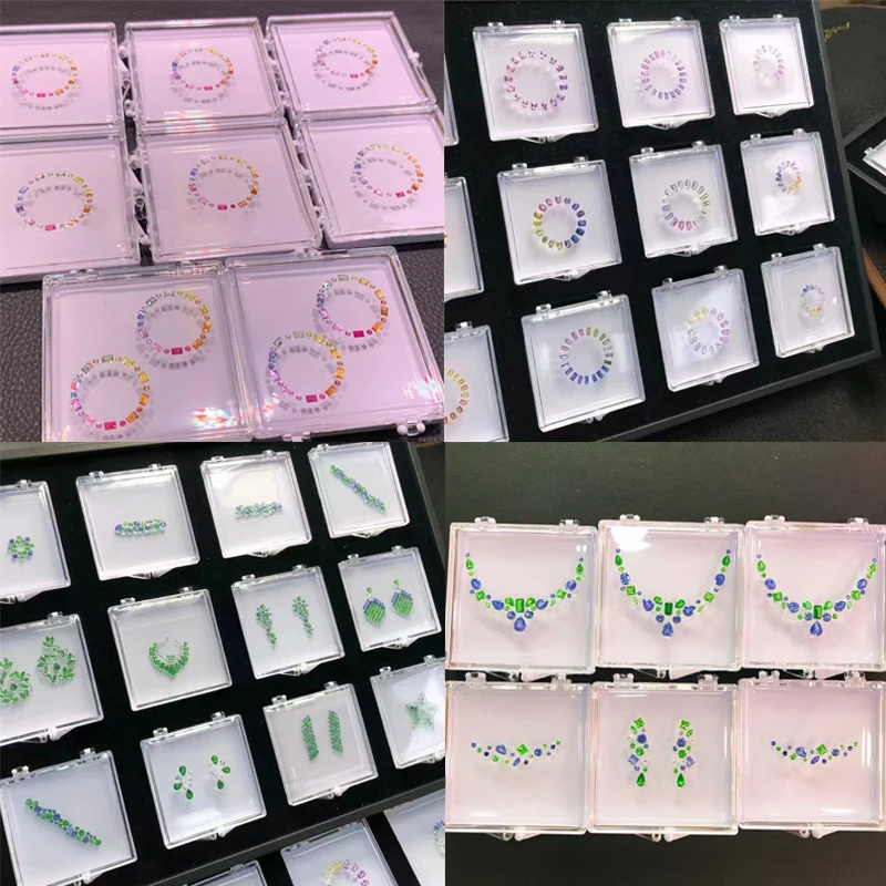 Wholesale Gem Display Box Storage for Gemstones Tray 12 Sections Stone Collection Case Gem Box Loose Diamond Adsorption Holder