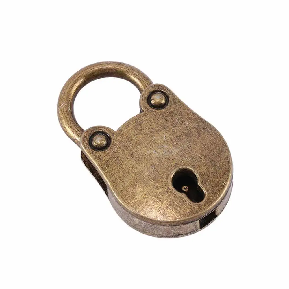 

Bronze Mini Metal with Key Old Vintage Padlocks Lock