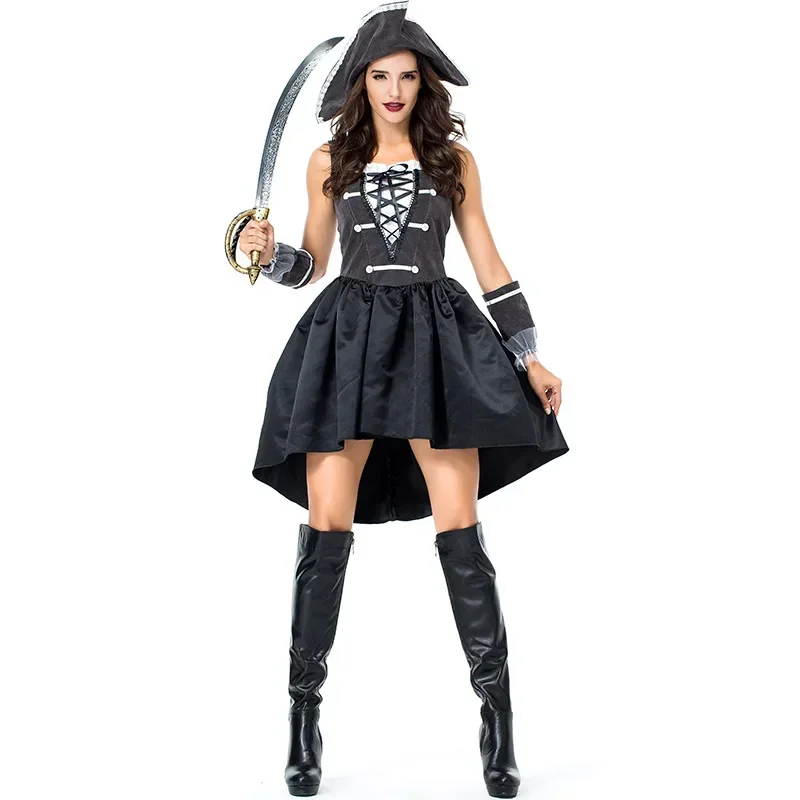 Disfraz de pirata Caribeño para hombre y mujer, traje de Cosplay para pareja, Purim, Pascua, fiesta de Halloween, Fantasía