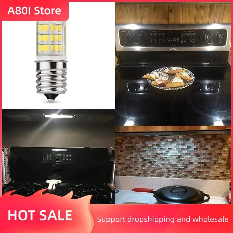 

A80I 6 Pack 4W Dimmable LED E17 Microwave Oven Bulb , Daylight 6000K 40W Halogen Equivalent Light , E17 LED Bulb