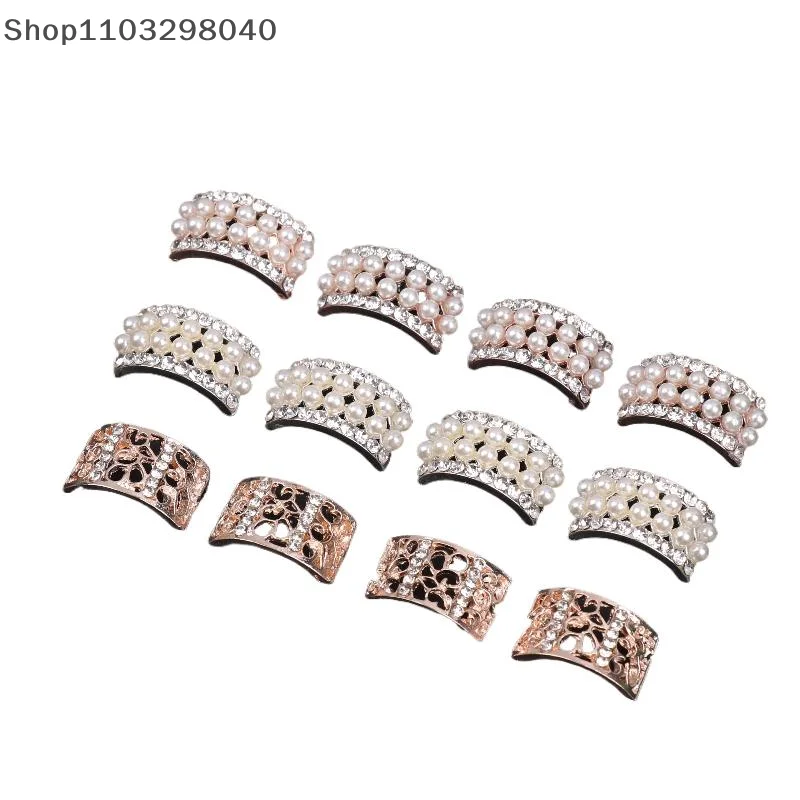 10 Pieces Fashionable Craft Pearl Crystal Rhinestone Buttons for DIY Floral Round Cluster Button Wedding Embellishment Jewelry