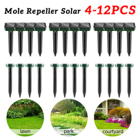 4Pcs Mole Repellent Solar Powered Ultrasonic Animal Repellent Outdoor Garden Pest Control Tool for Lawn Garden Yard Home