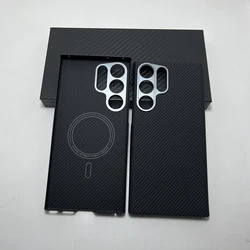 For Magnetic Magsafe Carbon Fiber for Samsung Galaxy S26/S25/ S24 /23 Ultra Case Thin Aramid for Galaxy S26 Ultra Carbon Case