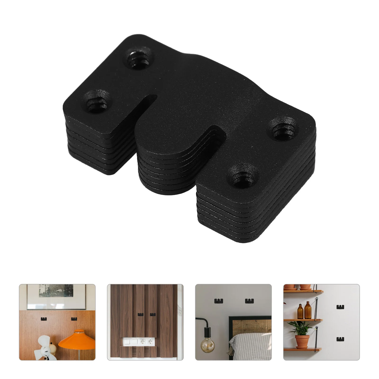 

8 Sets Stainless Steel Hanging Code Shelf Support Heavy Duty Bed Connectors Rail Brackets Bathroom Wall