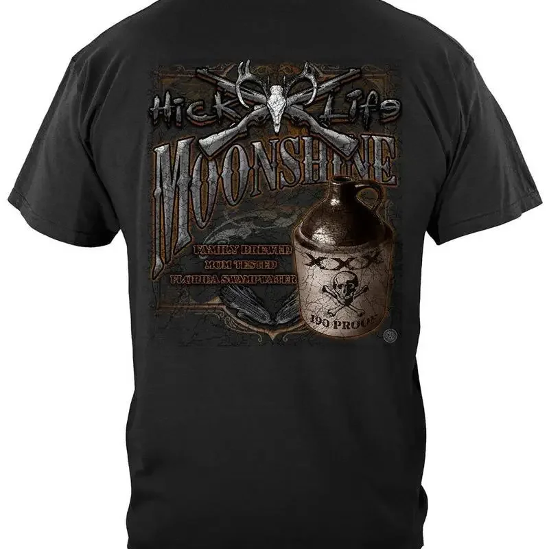 Moonshine Hick Life 100% Cotton Black T-Shirt