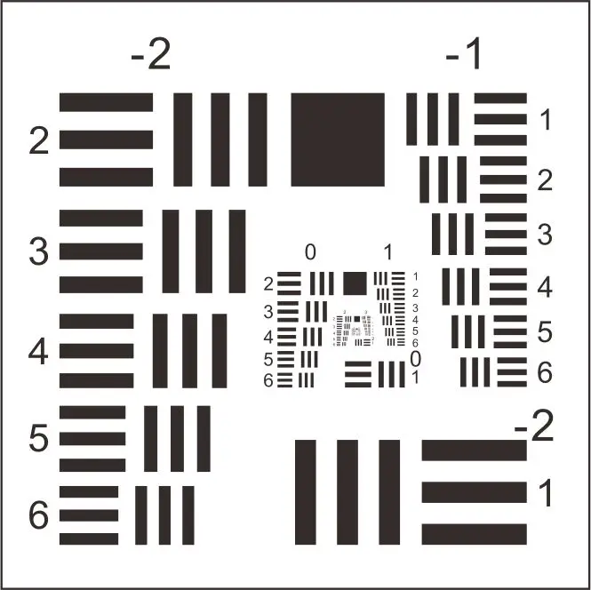 USAF1951 Resolution Board, American Standard Resolution Board, Macro Test Card
