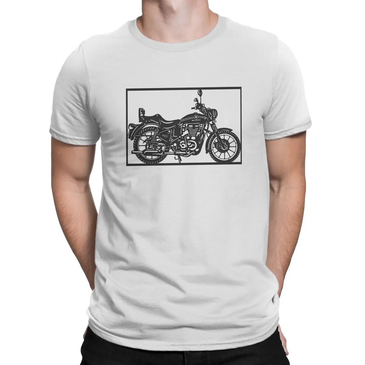 Royal Enfields Motor Polyester TShirts Bike Art Distinctive Men's T Shirt Hipster Clothing