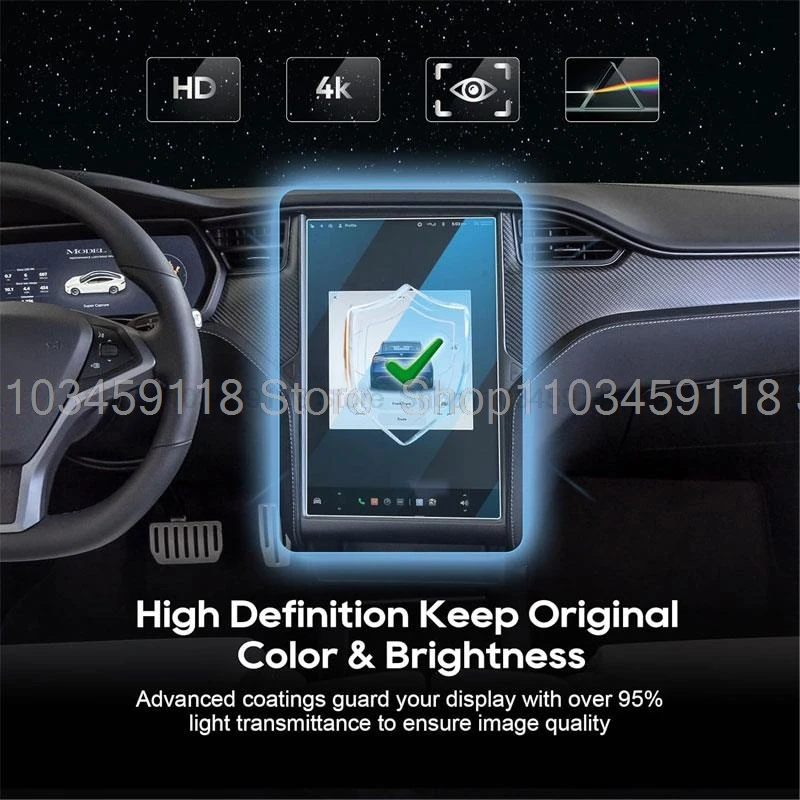 Tempered Glass Screen Protector Film For Tesla Model X 2017-2021  17 inch Car gps Navigation radio  anti-scratch accessories