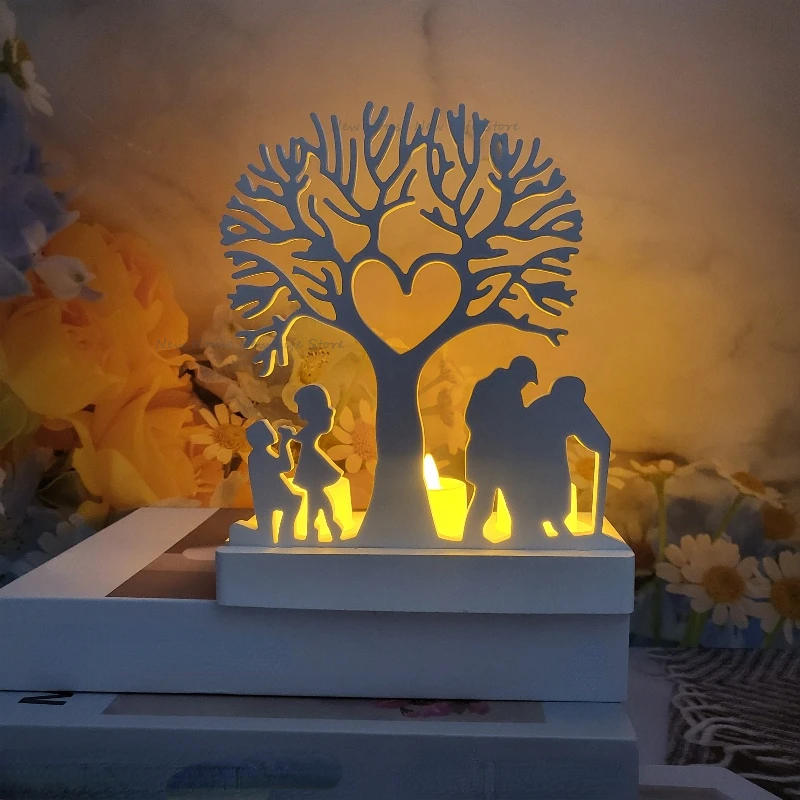 Under The Love Tree White Head To Grow Old Plugs Decorative Plaster Mold DIY Silicone Mold Love Tree Candlestick Plaster Mold