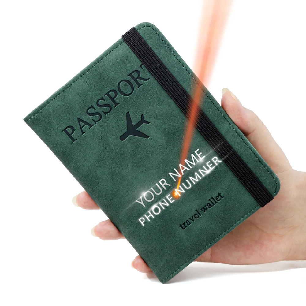 

New RFID Passport Clip Travel Wallet Name Engraving Men Wallets SIM Card Holder Bag Simple Woman Purses Unisex Passports Case