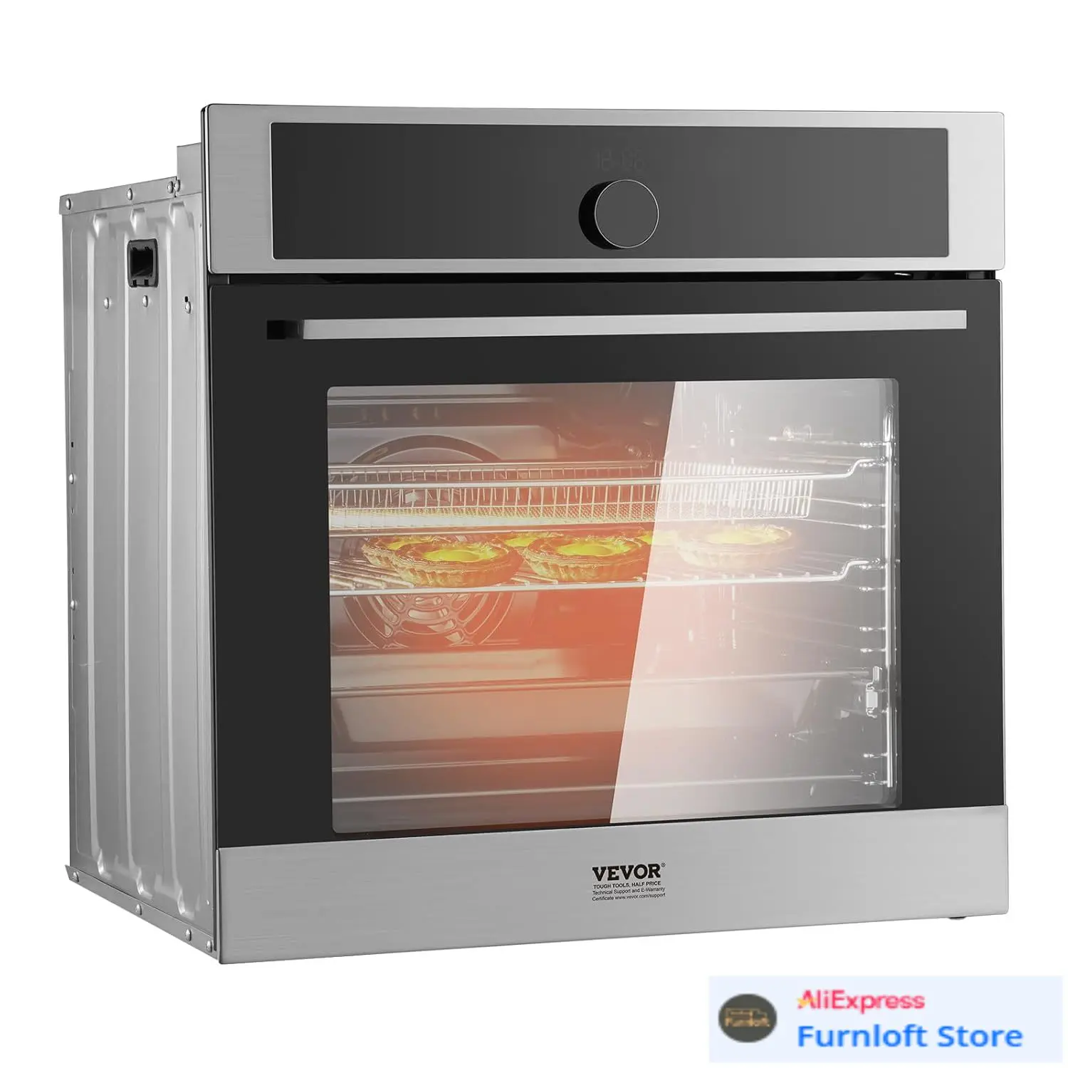 

Single Wall Oven, 24" Electric Built-in Wall Oven with 16 Cooking Functions, 2.68 Cu.Ft Electric Wall Ovens with Timer