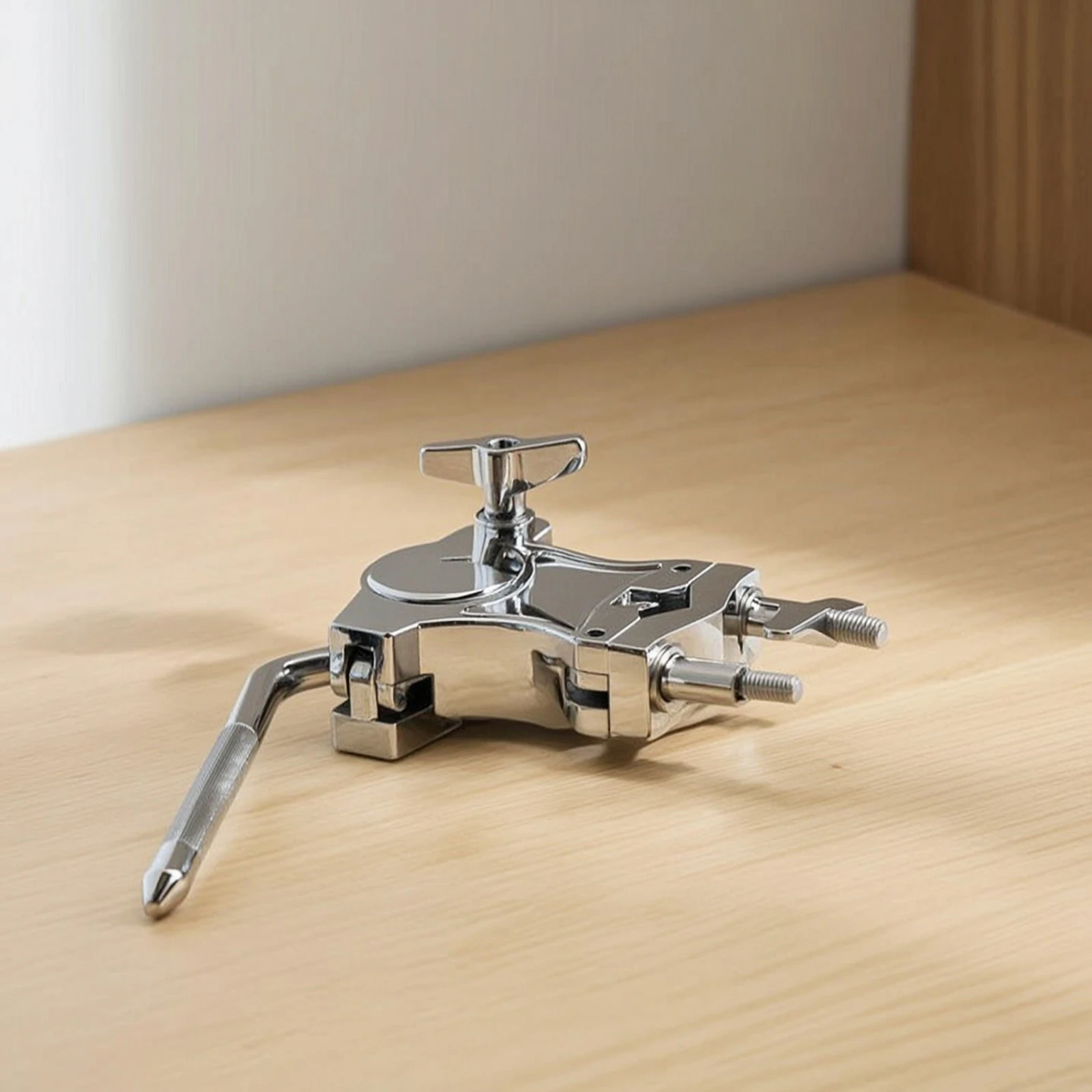 Drum Tom Clamp with L-Rod Sturdy Drum Mounting Clamp with Ball Joint L-Rod Tom Mount Secure Percussion Mounting Bracket