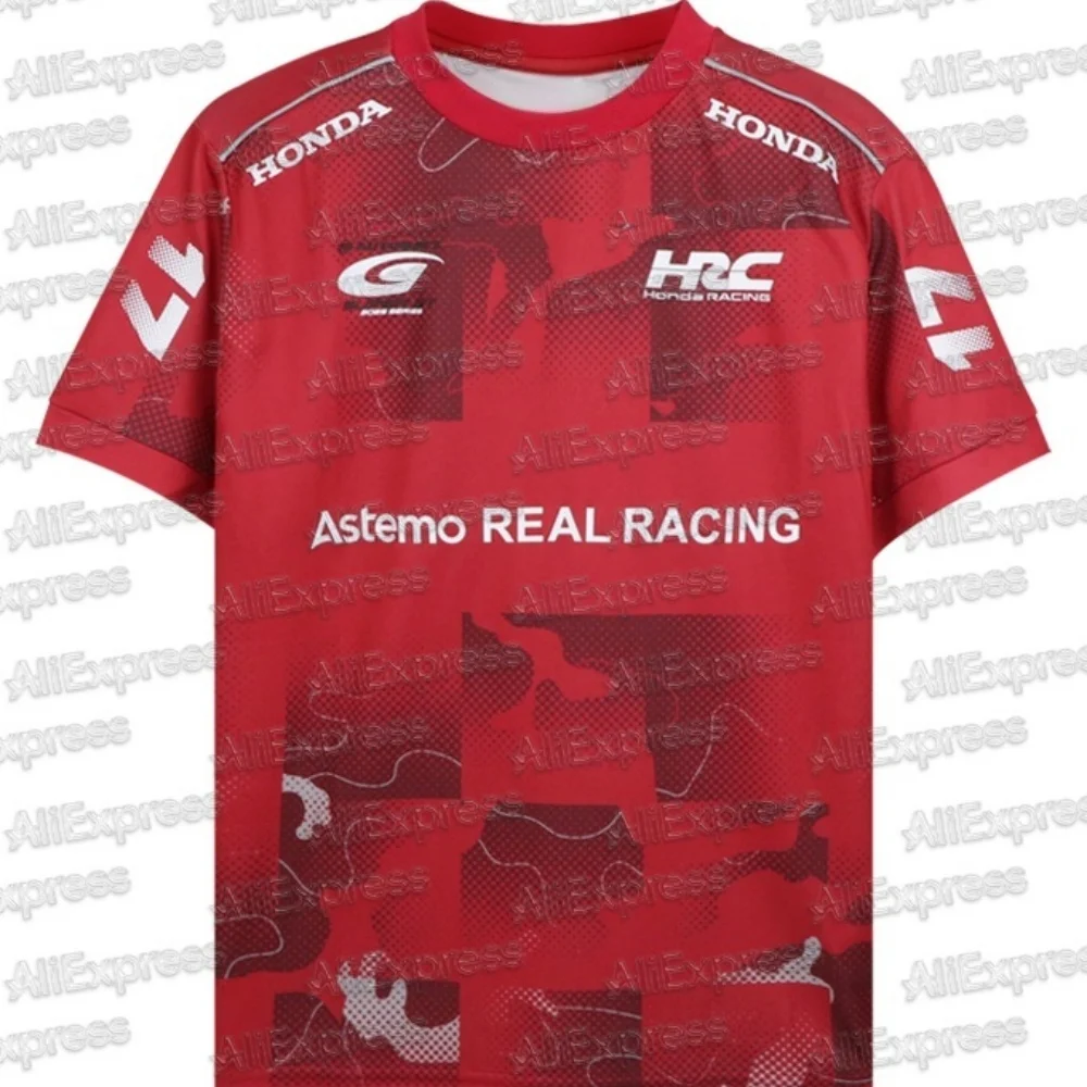 

Футболка Honda HRC Team Racing 2025 для любителей мотоциклов, дышащая, впитывающая пот, летняя велосипедная майка, спортивная одежда для мужчин