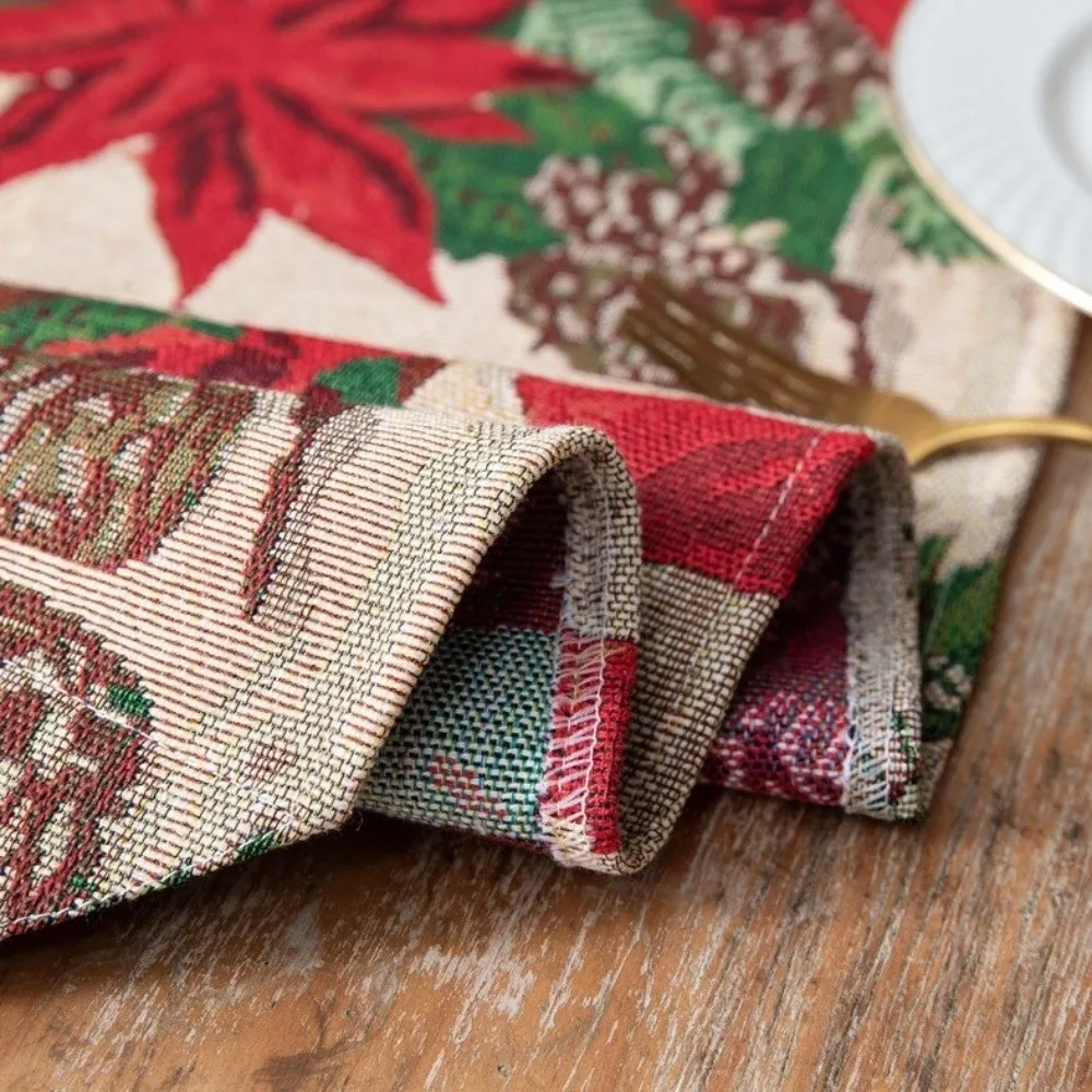 الإبداعية شرابة عيد الميلاد الجدول عداء طويل مطبوعة غطاء الطاولة محبوك القماش الجدول العلم ثلج مفرش المائدة الجدول الديكور #4