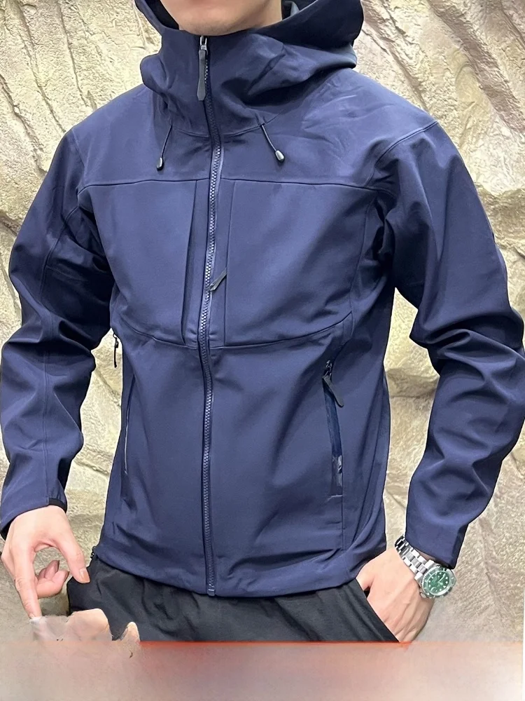 

High-End Fully Taped Soft ell Jaet for Men And Women Waterproof Windproof Fce Autumn Winter Outdoor Sle Zipper Closure