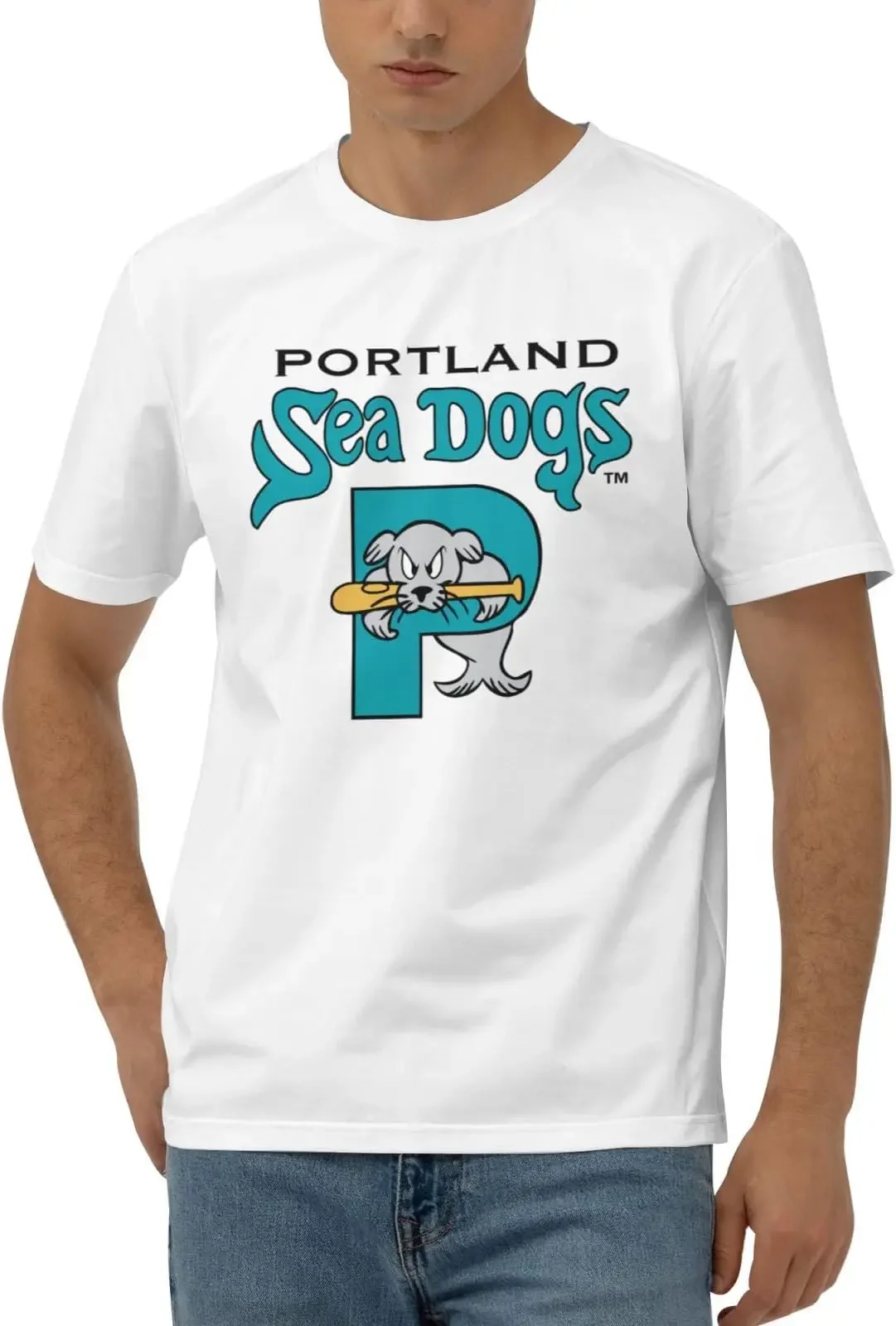 Portland Sea Dogs T-Shirt Men's Classic Short Sleeve Tees High Quality 100%Cotton Short Sleeve