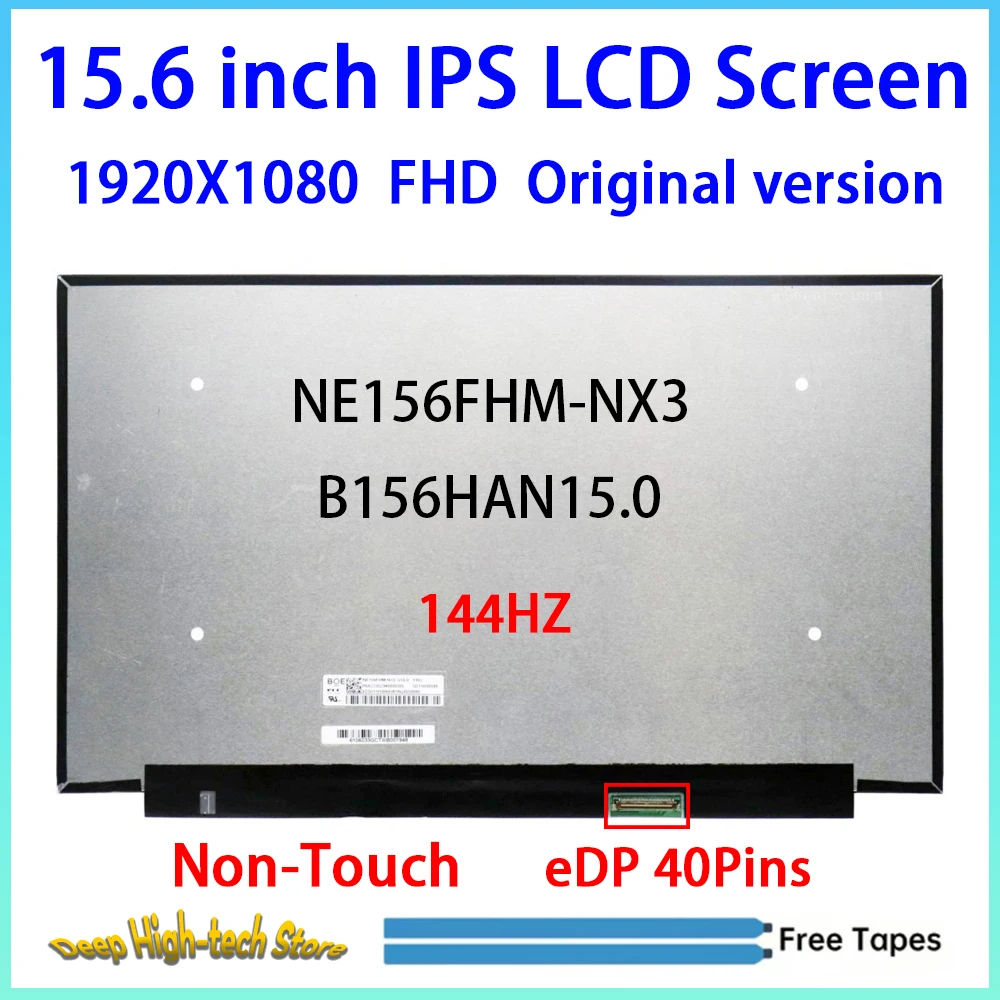 15.6 Inch 144HZ Laptop LCD Screen NE156FHM-NX3 B156HAN15.0  For Lenovo ideapad Gaming 3-15ACH6 15IHU6 Matrix Panel Replacement