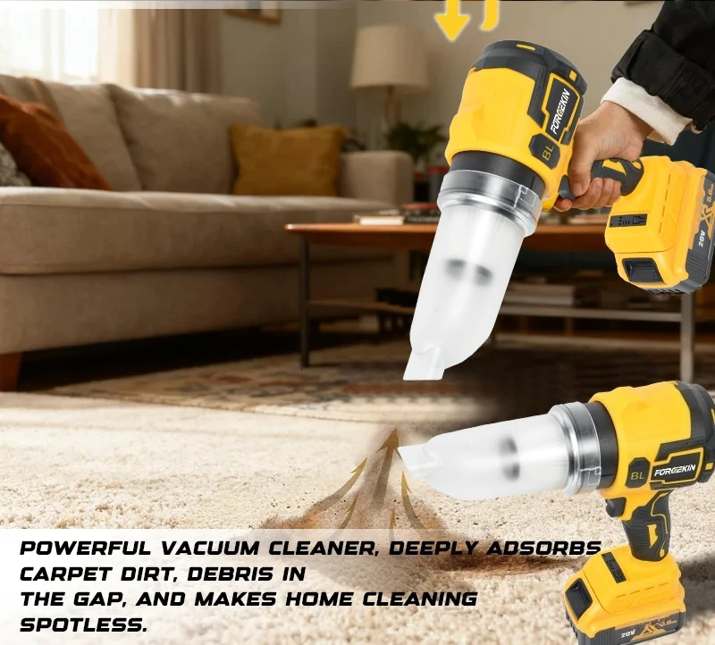 FORGEKIN Bürstenloser Elektrischer Turbolüfter, Langrohr-Gebläse, Handgehaltener Laubbläser, Schneewerkzeug für Dewalt 20V Akku – Detail 6