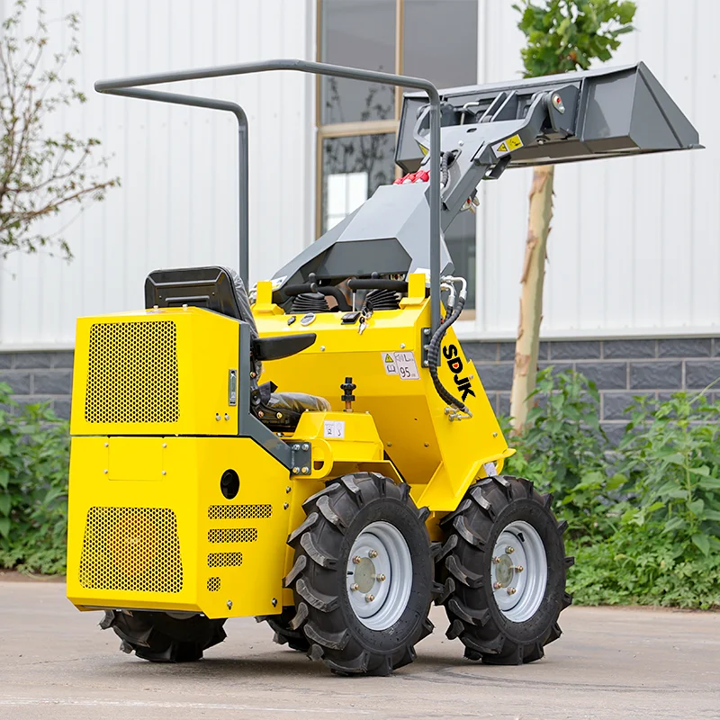 Electric Small Agricultural Construction Mini Skid Steer Wheel Backhoe Loader Track with Attachments Factory Customization