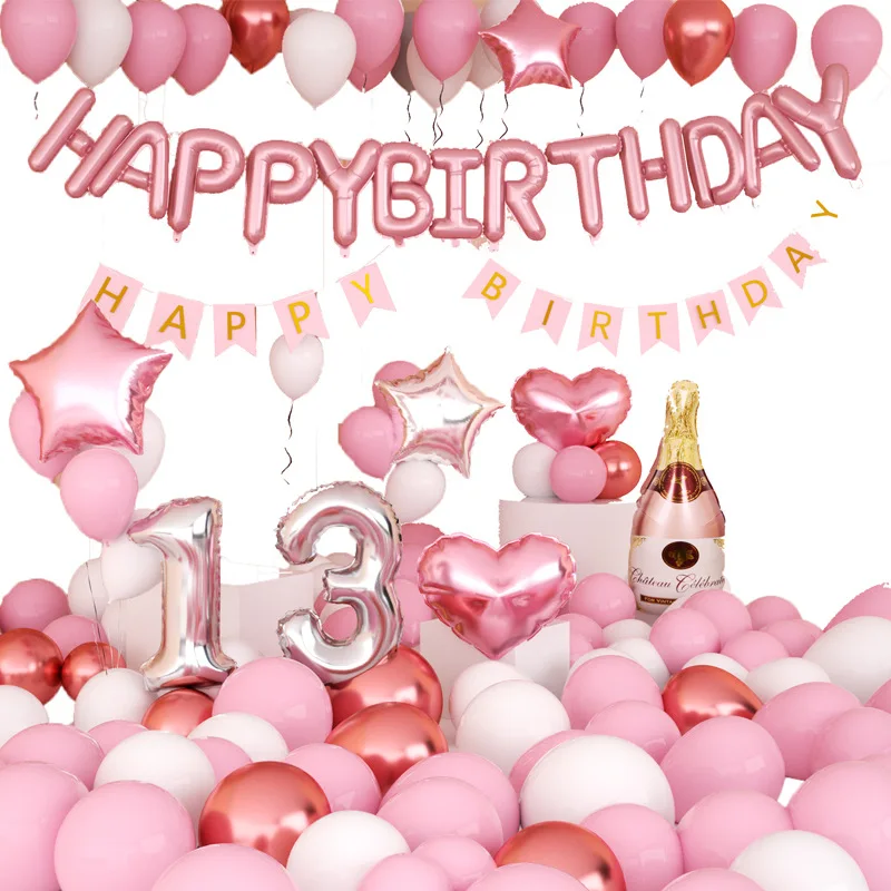 

Balloon Birthday Arrangement Advanced Birthday Photo Props Ornament Scene Happy Birthday Balloon Background Wall Surprise Props