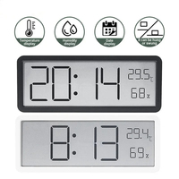 Elegant LCD Digital Wall Clock for Home Battery Powered Features Time Temperature & Humidity Display Ideal Desktop Clock