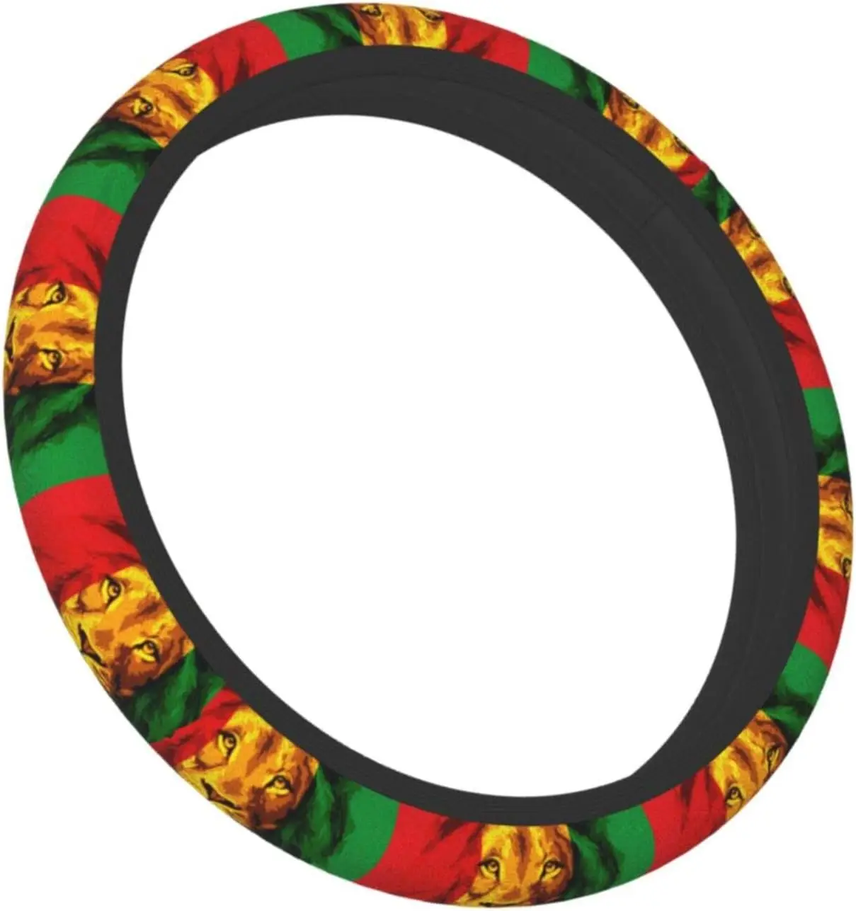 Rasta Flag Lion Steering Wheel Cover Car Wheel Cover Wheel Protector Breathable Anti Slip Lightweight Soft Car Accessories