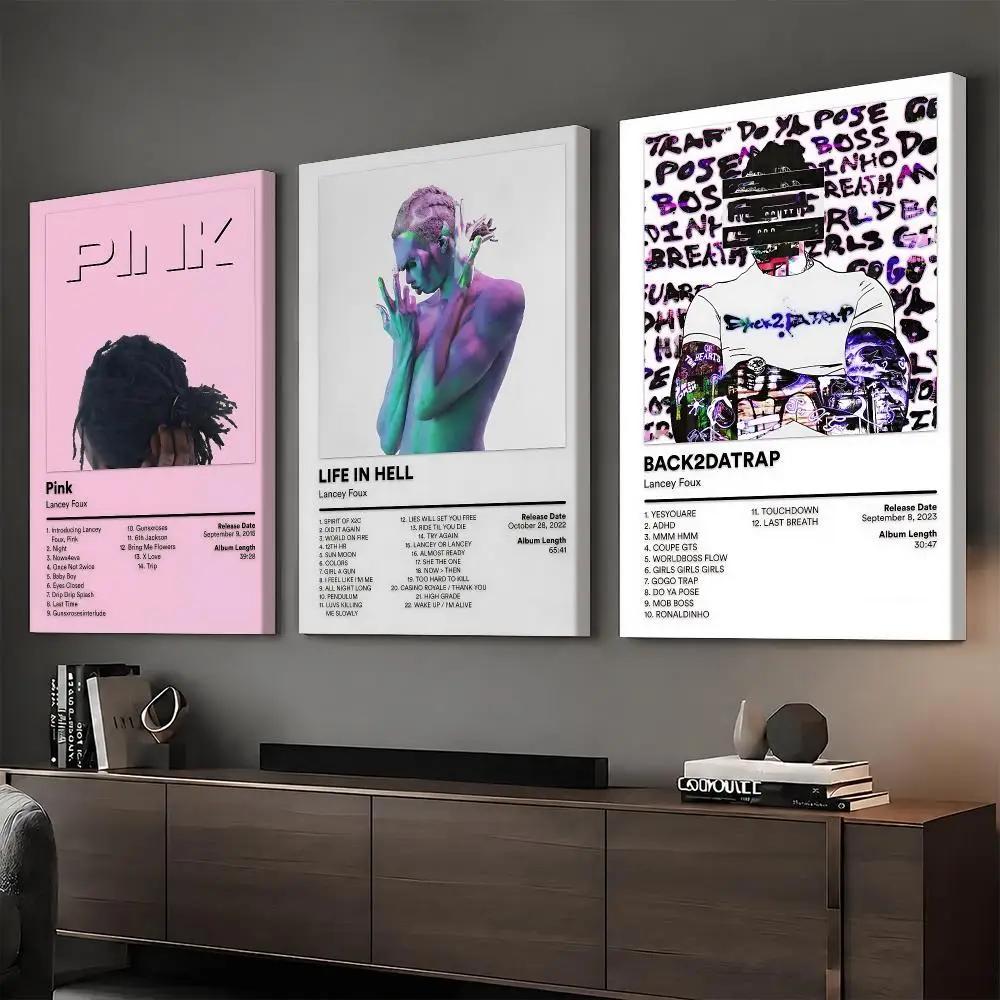 L-Lancey Foux Singer Album Painting Calligraphy HD Modern Style Inner Frame Canvas Poster Bedroom Room Hallway Wall Art Decor