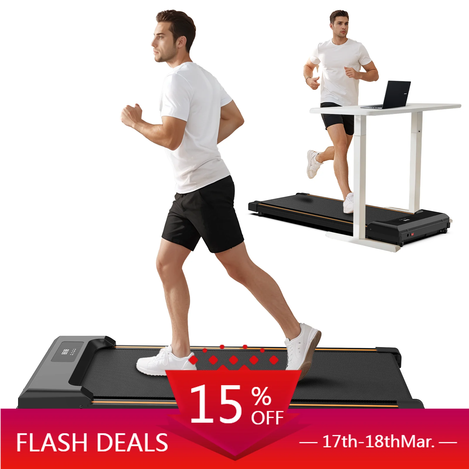 

STLF Electric Indoor Running Machine Under Desk Walking Pad Machine Exercise Walking Pad Treadmill Walking Pad for Home Office S