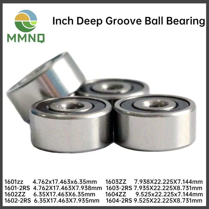 4pcs British Non-standard Deep Groove Ball Bearing 1601 1602 1603 1604ZZ 2RS Inner 4.762 6.35 7.938 9.525mm
