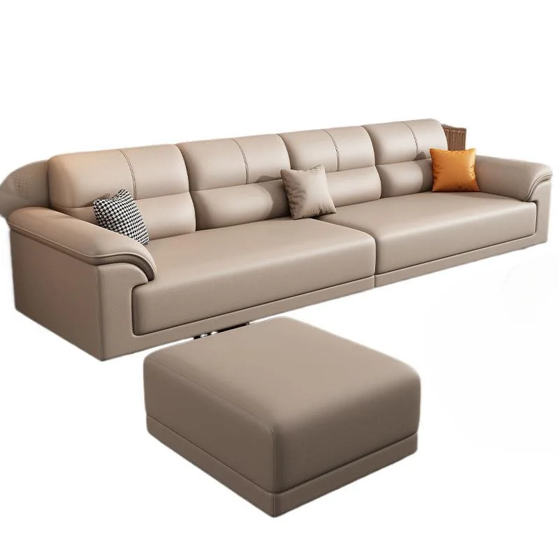

The new fabric sofa is simple and modern, small living room, straight row three or four-person combination household cat