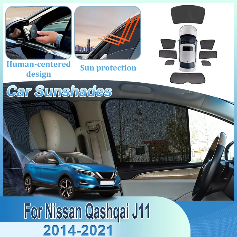 

Visor For Nissan Qashqai J11 Rogue Sport MK2 2014~2021 Car Mesh Sun Shade Heat Insulation Net Mesh UV Protection Car Accessories