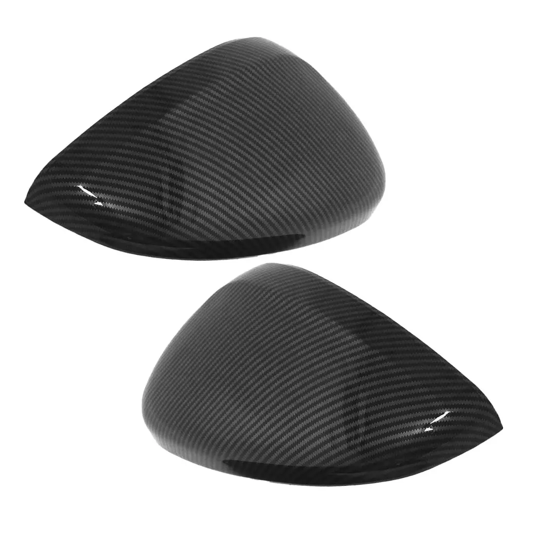 

1 Pair Carbon Fiber Texture ABS Self-Adhesive Rearview Side Mirror Cover Cap Trim Fit for Citroen C3 Peugeot 208 2008 2016-2018