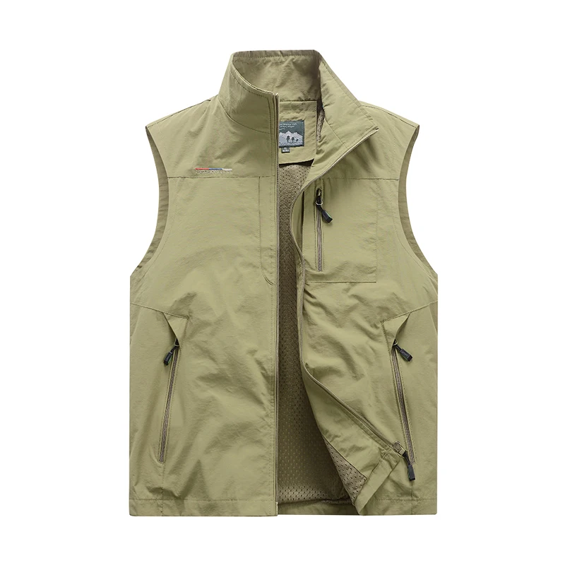 

Autumn Men Waistcoat Outdoor Leisure Solid Color Vest Young Middle-aged Photography Fishing Casual Vest Jacket Male Size M-7XL