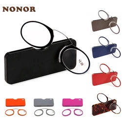 NONOR TR Clip Nose Bridge Mini occhiali da lettura da 1.0 a 3.5 occhiali da presbite portatili con custodia