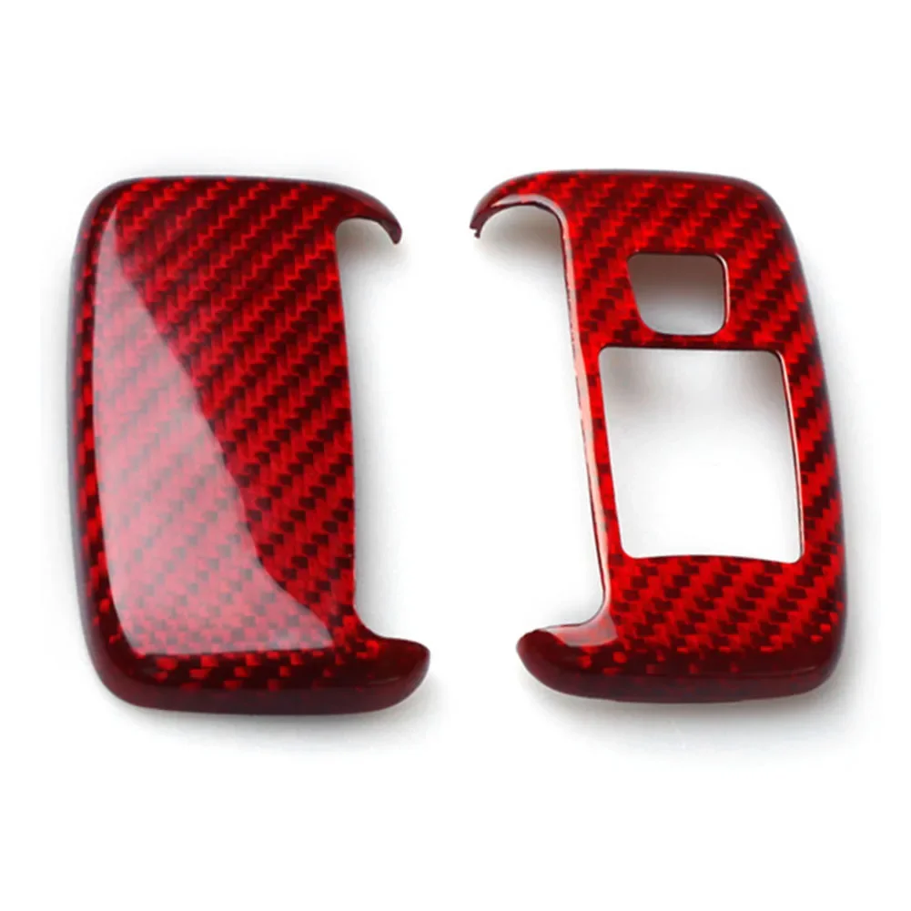 Auto Car Remote Smart Key Cover Case Shell for Land Rover Jaguar Carbon Fiber Styling  Key Case Red Genuine Carbon Fiber