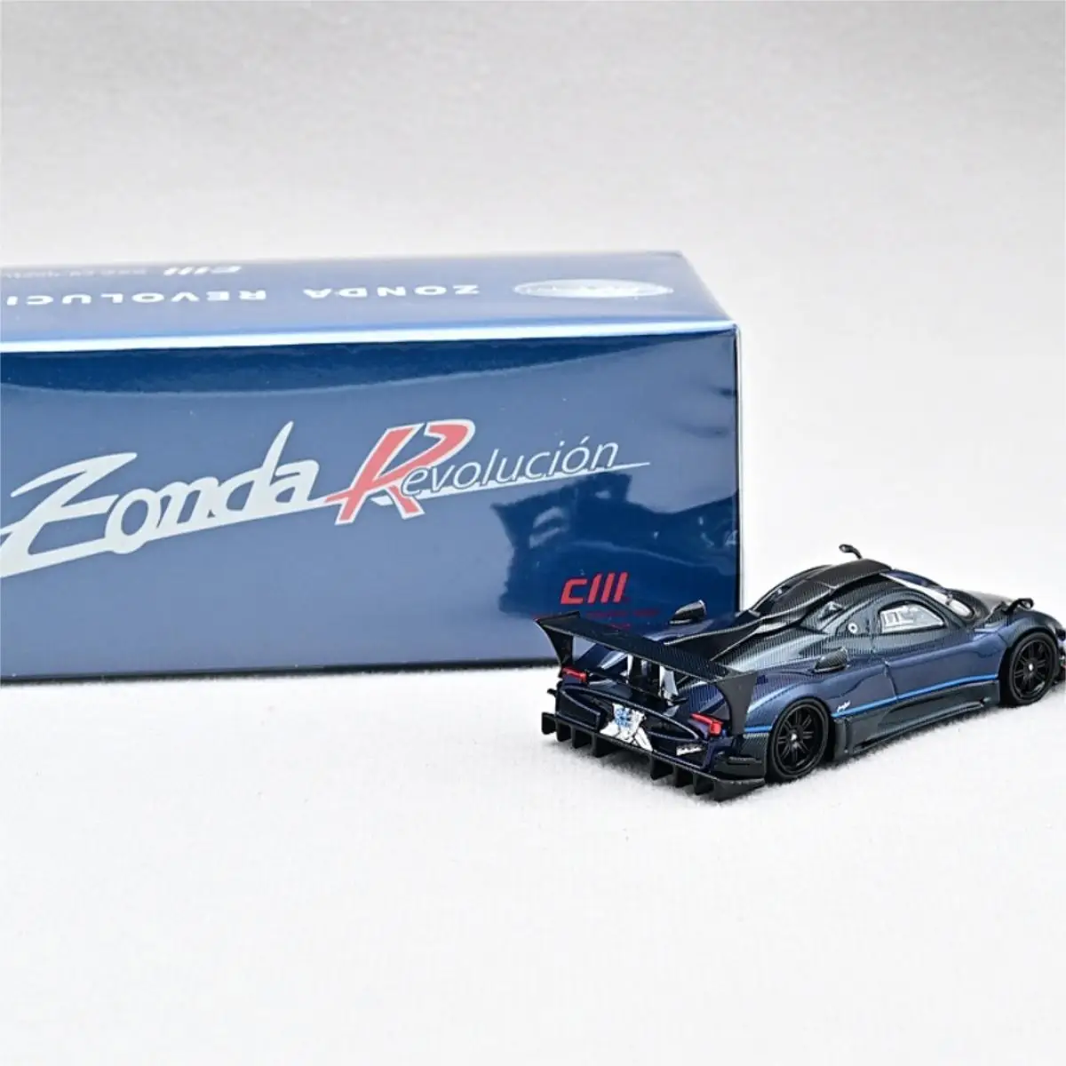 CM Model 1/64 Pagani Zonda Revolucion Carbon Blue Die-cast Alloy Car model Collection Gift