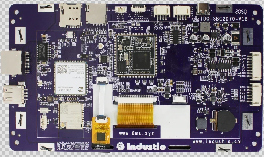 IDO-SMLCD72-V1-2EC motherboard for IDO-SOM2D01/02 SOM module equipped with 7inch TP  RGB Display linux board