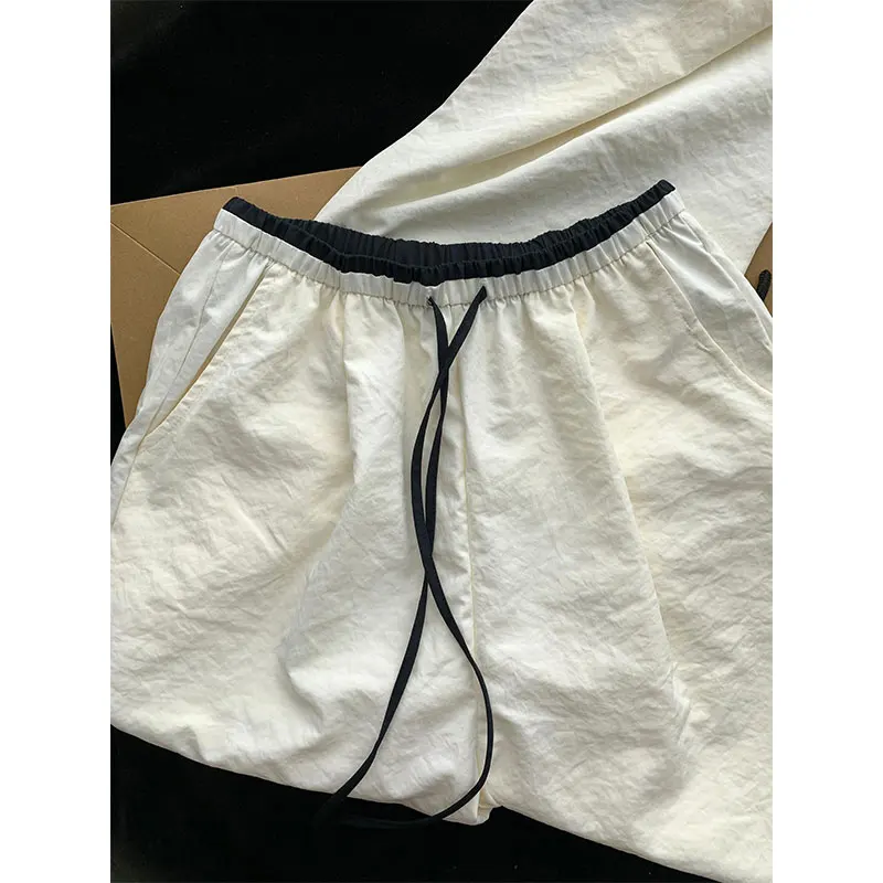 

American Retro Trendy Brand Quick Dry Sakamoto Pants Women Summer Thin Straight Leg Wide Leg Casual Long Trousers