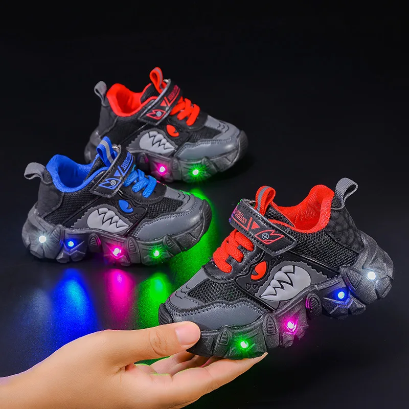 

Summer Fashion Children's Luminous Sneakers LED Shoes for Boys Casual Shoes Summer Hot Sale Toddler Sports Shoes