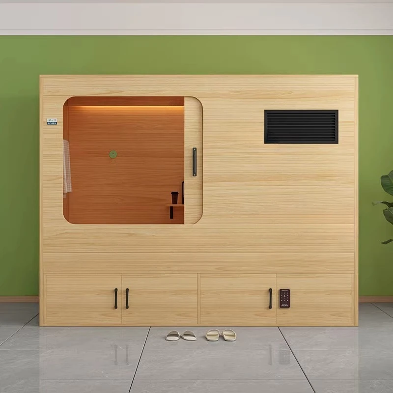Sliding door single bed homestay apartment bed multi-functional locker solid wood bed