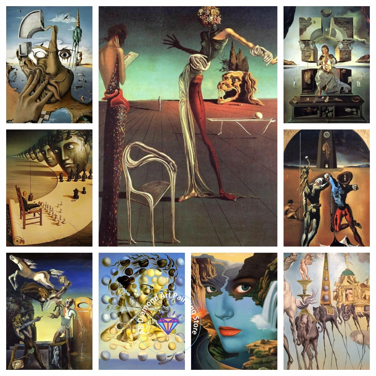 Surrealism Famous Artwork By Salvador Dali AB Diamond Painting Kit 5D DIY Cross Stitch Handmade Art Gift Crafts Home Decor Gift