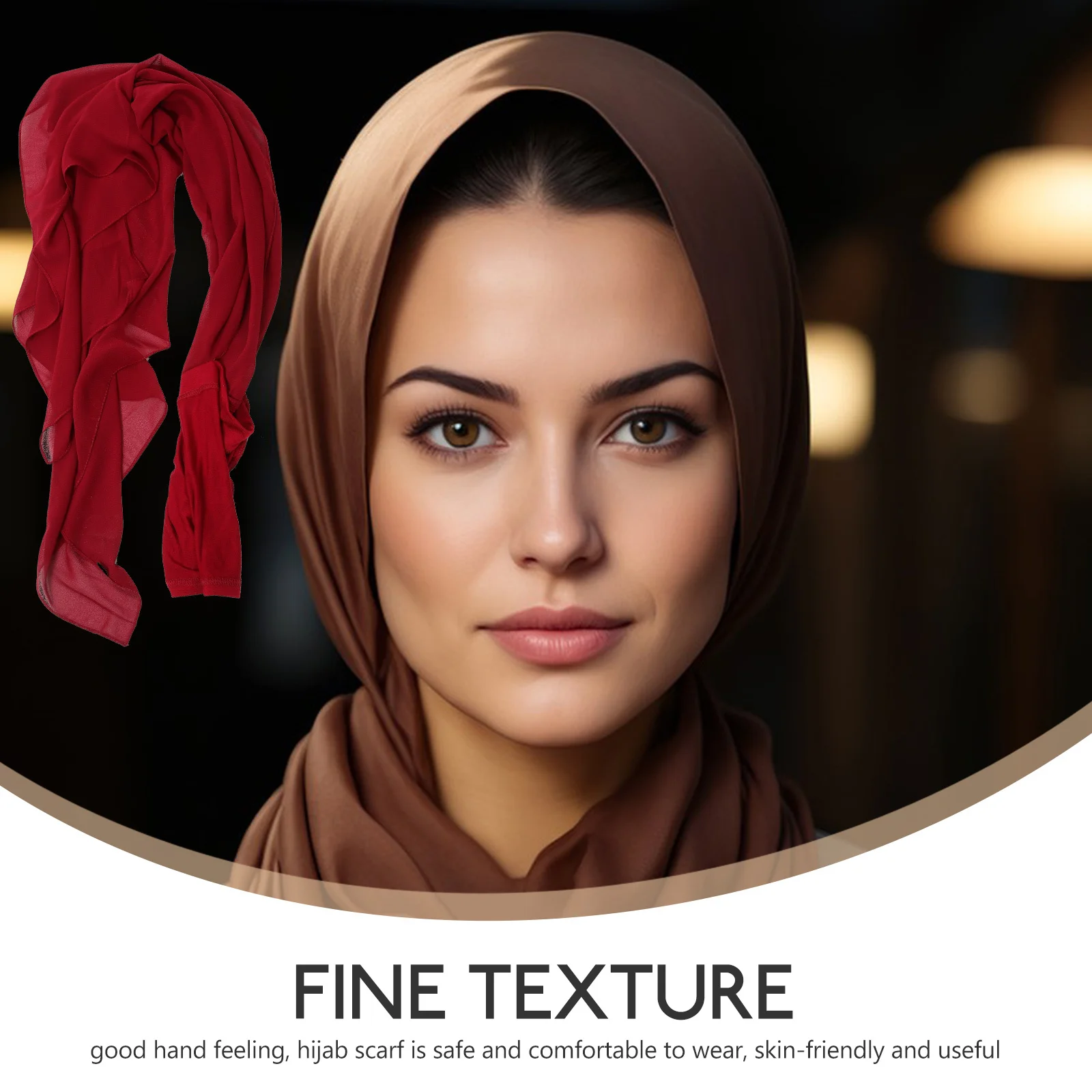 وشاح حجاب مزخرف، غطاء رأس إسلامي ناعم ومريح، ملابس إسلامية عربية، أغطية وشاح حجاب