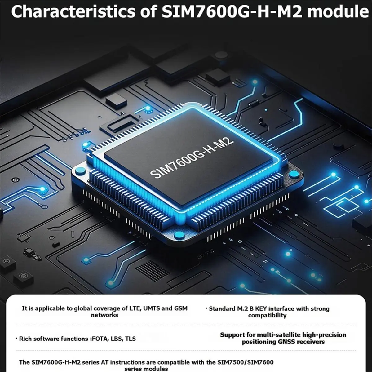 SIM7600G-H-M.2 SIMCom 4G LTE Cat-4 Module Global Coverage GNSS M.2 Connector for IoT Tracking Embedded Applications