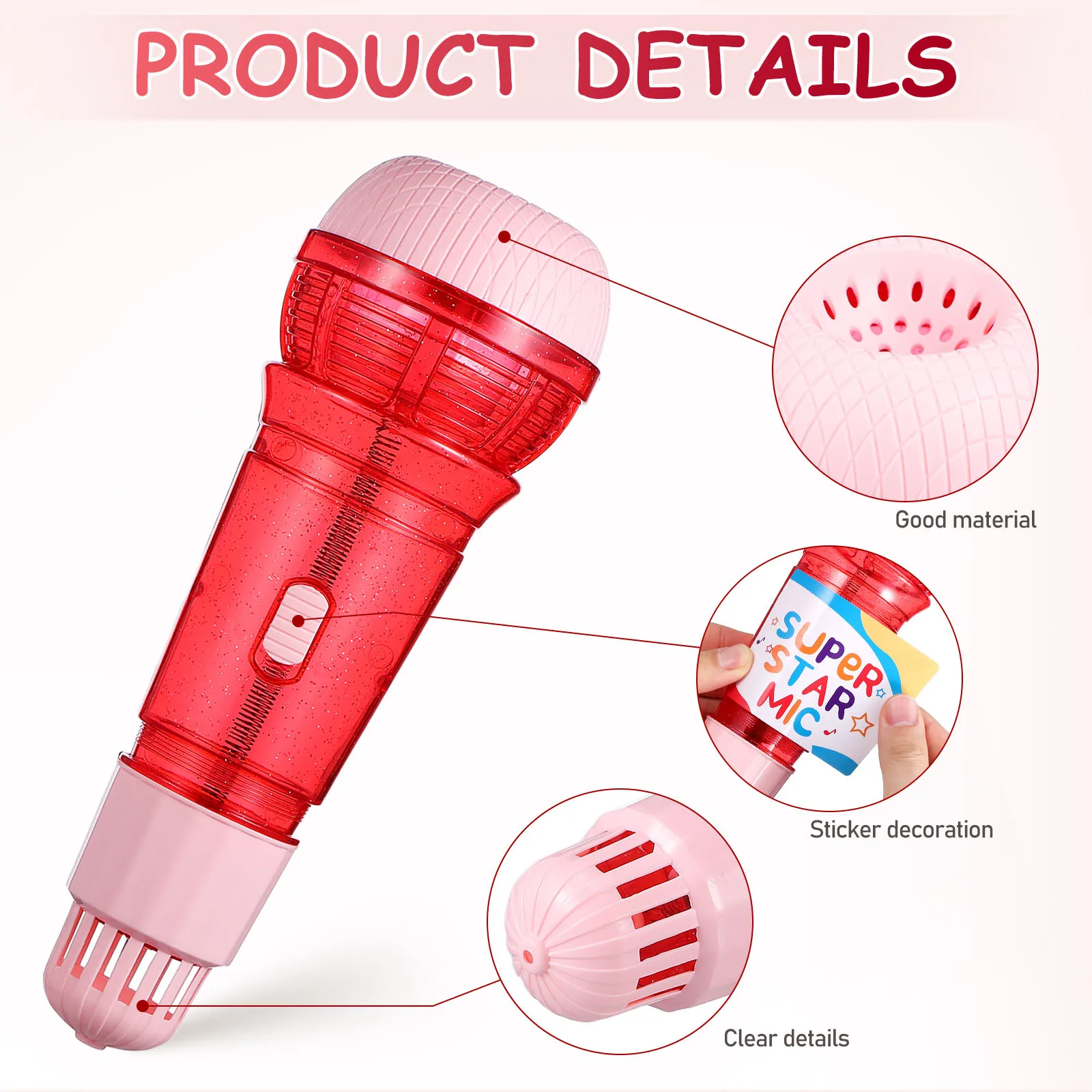 أطفال صدى ميكروفون السلس خفيفة الوزن البلاستيك مكبر صوت للطفل الغناء الكلام العلاج اللعب تخزين ستوفير ل #3