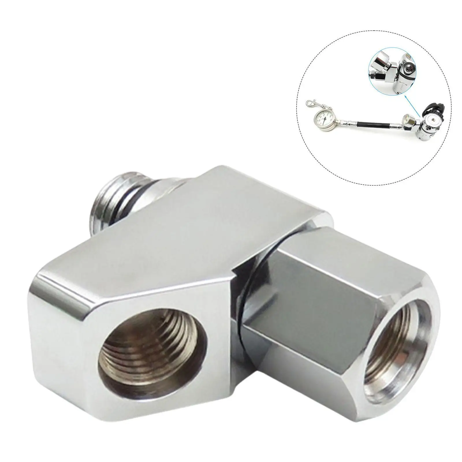 Flexible Diving Splitter Compact Regulator Swivel Adapter Part for Scuba Dive Gear Equipment Accessories view 3